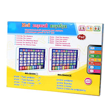Back of the Russian learning tablet box listing learning modes and games, with two model numbers
