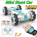 S-012 mini RC stunt car 4WD set with watch controller and batteries for indoor racing, tricks, and kids gifting.