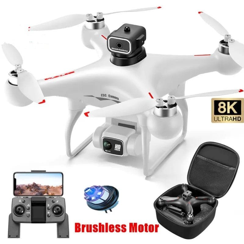 S116 8K drone with remote and carrying case for aerial photography, travel filming, and outdoor flying trips.