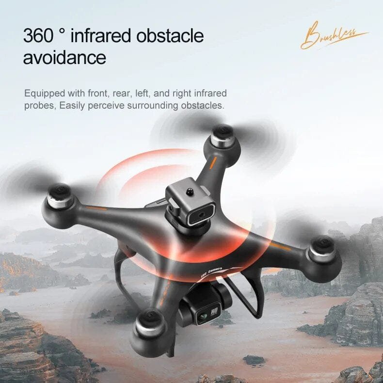 S116 drone with 360-degree infrared obstacle avoidance for safer beginner flying and crash-free scenic filming.