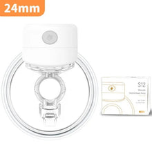 S12 breast pump 24mm flange part with retail packaging for a comfortable fit during wearable milk expression.