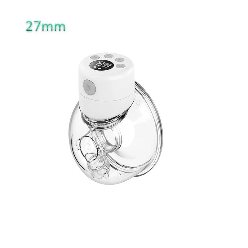 S12 breast pump 27mm flange accessory with white cap for a larger fit during hands-free milk expression.
