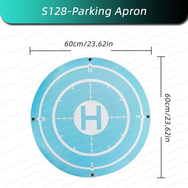 S128 drone helipad landing mat with size markings for controlled take-off and landing during flight practice.