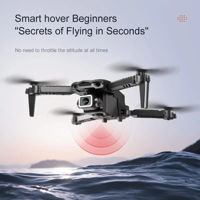 S128 mini drone hovering over water for aerial video capture, landscape filming, and outdoor exploration.