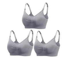 3pc Maternity Nursing Bra Set, Seamless breathable cotton design, for postpartum nursing and breastfeeding support.