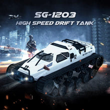 SG 1203 high-speed drift tank car in an action scene for imaginative battle play and remote control racing.