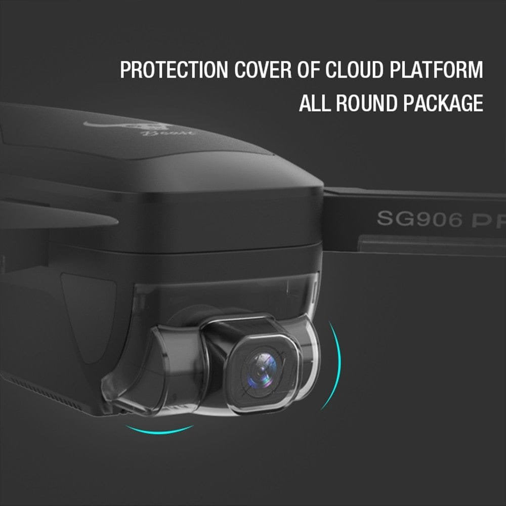 SG906 Pro drone camera module detail for stabilised aerial video, scenic filming, and smooth photo capture.