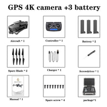 SG906 Pro GPS camera drone boxed accessory checklist for gift buyers and first-time drone pilots.