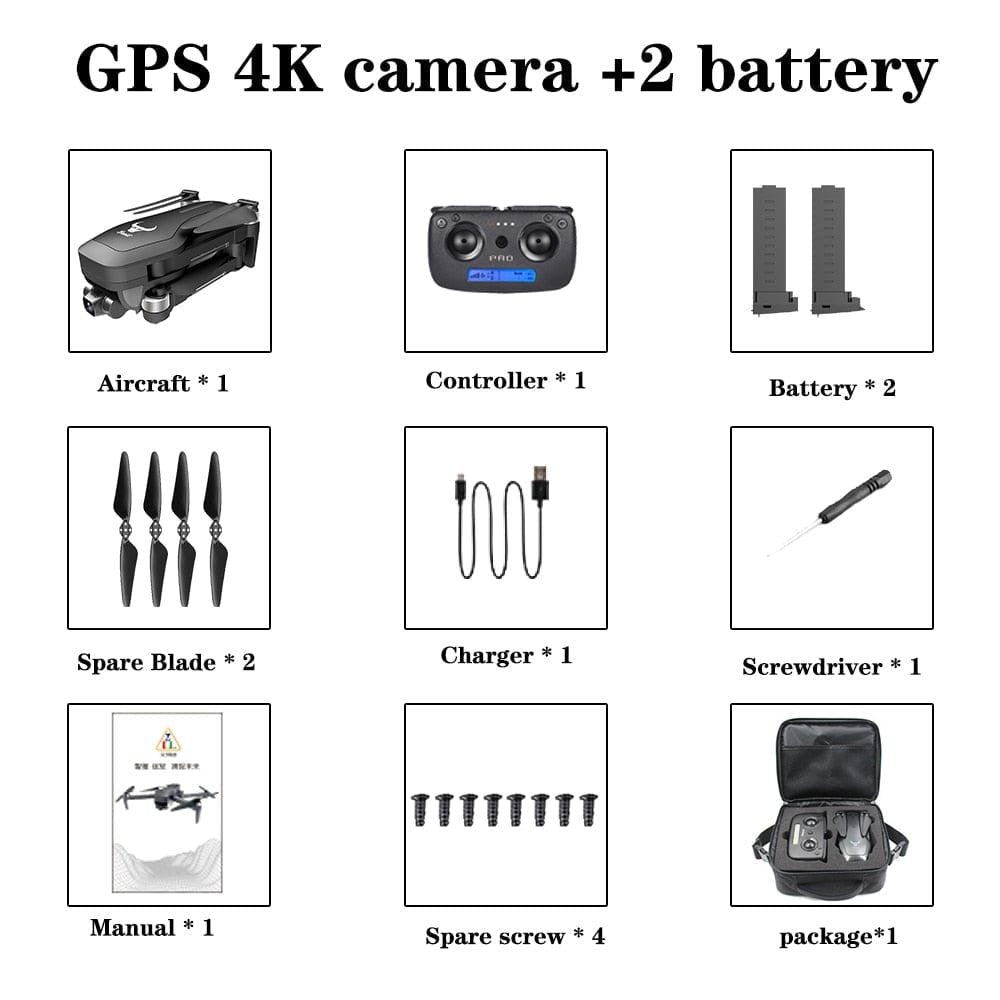 SG906 Pro GPS drone multi-battery accessory package for long filming days and back-to-back aerial flights.