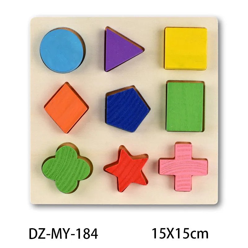 Montessori wooden shape sorting puzzle designed for counting and sorting practice with colorful pieces.
