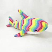 Soft Shark Plush Toy and Reading Pillow striped stuffed animal detail for checking plush fabric softness before buying as a gift.