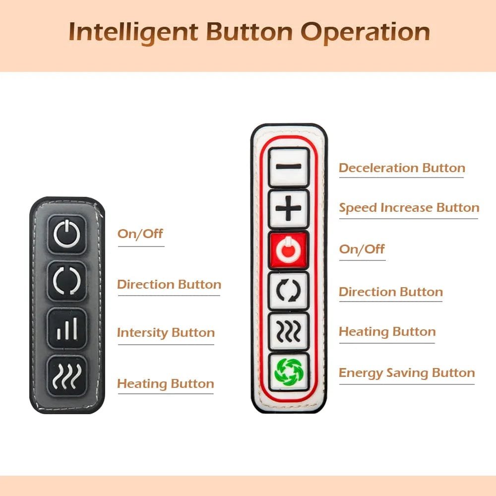 U-Shape Shiatsu Massager control panel with heat and speed buttons for easy adjustment during daily relaxation sessions.