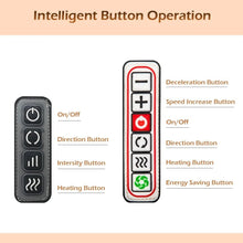 U-Shape Shiatsu Massager control panel with heat and speed buttons for easy adjustment during daily relaxation sessions.