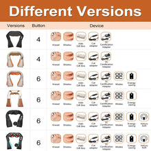 U-Shape Shiatsu Massager comparison chart of versions and features to help choose the right model for daily muscle relief.