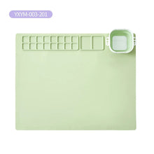 Light green silicone mat with multiple compartments. (option 2)