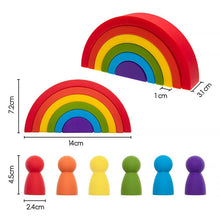 Rainbow Silicone Baby Blocks measurement guide for checking arch sizes before choosing a Montessori set for your child.