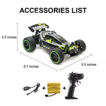 Sinovan mini RC drift car with charging cable and remote for convenient recharging between racing rounds.