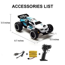 Sinovan RC drift car dimensions guide and accessory overview for comparing size before gifting or racing.