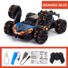 Six-wheel RC spray stunt car colour option with charger for repeat drift sessions and family racing fun.