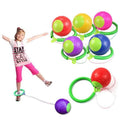 Skip Ball classic outdoor toy with a child swinging the ankle ring for active play and coordination practice.