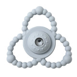 Gray teething ring with beads.