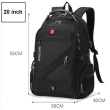 Waterproof 17 Inch Laptop Backpack in smart black for office travel, airport trips, and secure laptop carrying.