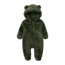 Green baby onesie with bear ears and feet (option 3)
