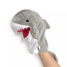 Shark-themed glove puppet.