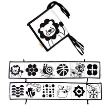 3D Soft Baby Cloth Book activity book high contrast sensory toy for car seat and pram attachment play.