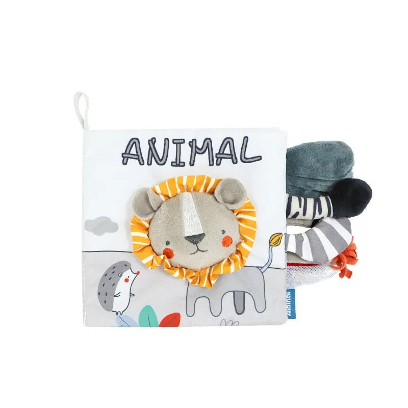 3D Soft Baby Cloth Book lion design high contrast sensory toy for quiet-time independent play.