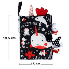3D Soft Baby Cloth Book ocean-theme design high contrast sensory toy for developmental milestone play sessions.