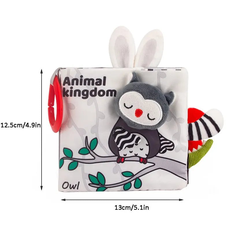 3D Soft Baby Cloth Book owl design high contrast sensory toy for nursery reading and bedtime wind-down.