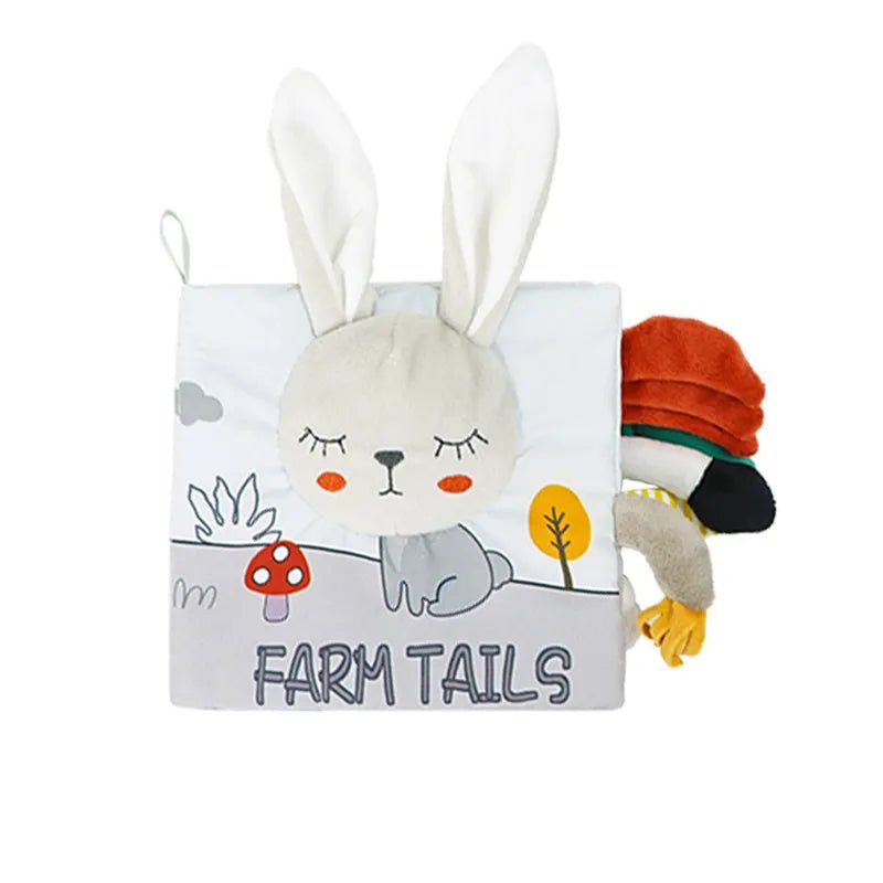 3D Soft Baby Cloth Book rabbit design high contrast sensory toy for newborn gifting and baby showers.