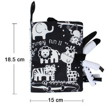 3D Soft Baby Cloth Book sensory design high contrast sensory toy for car seat and pram attachment play.