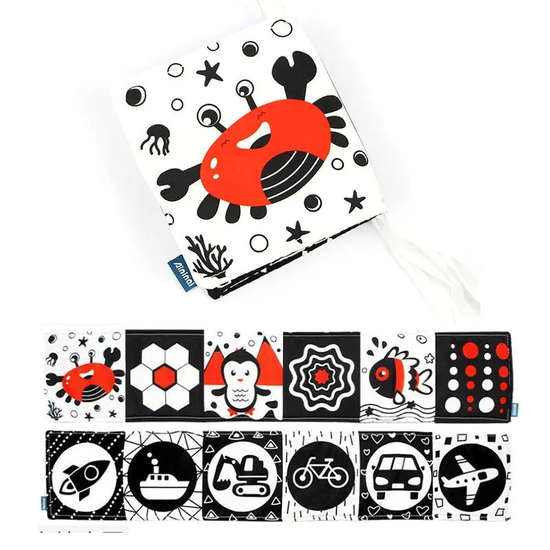 3D Soft Baby Cloth Book sticker activity book high contrast sensory toy for quiet-time independent play.
