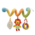 Colorful baby toy with lion figure, rattle, and teether.