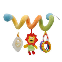 Colorful baby toy with lion figure, rattle, and teether.