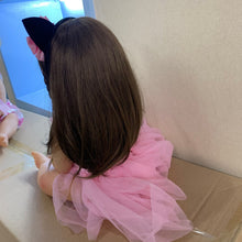 Soft silicone Reborn Princess bath doll in a pink dress with cat ears for waterproof bath play and imaginative toddler role play.