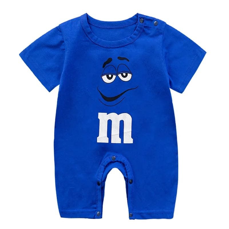 Solid Summer Romper Short Sleeve Pajama Bodysuit for Infants blue flat lay for light layering during naps and playtime.
