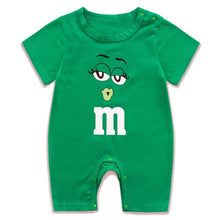 Solid Summer Romper Short Sleeve Pajama Bodysuit for Infants green fabric close-up for soft, breathable comfort on baby skin.