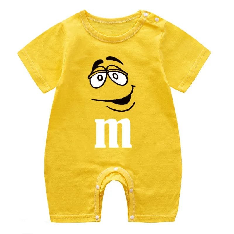 Solid Summer Romper Short Sleeve Pajama Bodysuit for Infants yellow flat lay for sunny-day outfits and comfortable naps.
