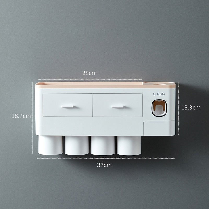 Space-saving magnetic toothbrush holder specifications for compact bathrooms and shared sinks.