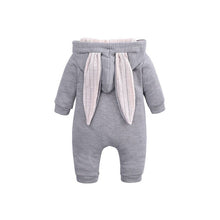 Spring Autumn Newborn Baby Clothes grey bunny ear onesie for everyday layering, pram outings, and cool-weather comfort.