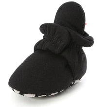 Star Newborn Socks Shoes cotton upper angled view for easy pulling on during quick dressing and nappy changes.