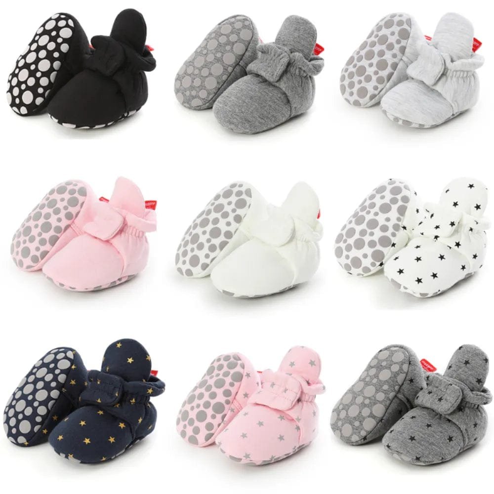 Star Newborn Socks Shoes soft breathable first walker booties for early steps, indoor walking, and newborn gifting.