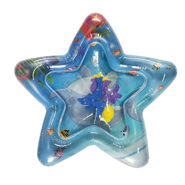 Star-shaped inflatable pool toy accessory included with the Kids Water Play Mat for extra play.