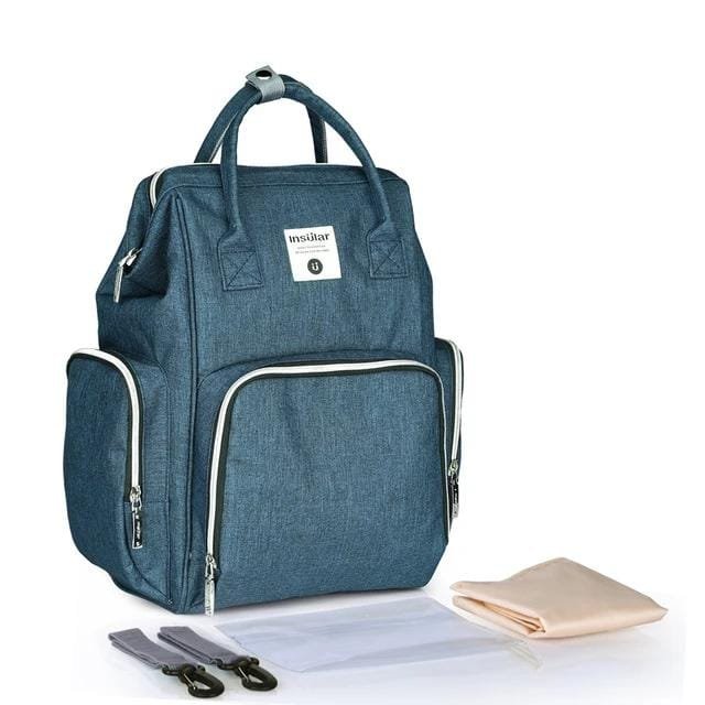 Stroller Waterproof Outdoor Travel Diaper Bag in blue with extras for organised nappy changes while out with baby.