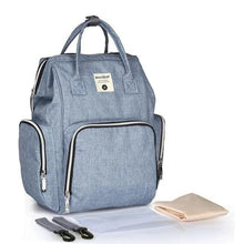 Stroller Waterproof Outdoor Travel Diaper Bag blue set with baby blanket for travel naps and outdoor changing stops.