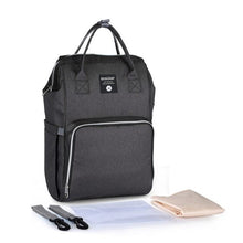Stroller Waterproof Outdoor Travel Diaper Bag grey side view for judging capacity before packing for full-day outings.