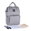 Stroller Waterproof Outdoor Travel Diaper Bag in grey with accessories for organising nappies, wipes, and bottles on days out.